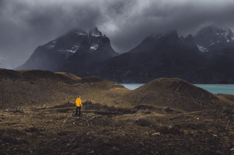 Los Cuernos, hike, rainy day, Torres del Paine 