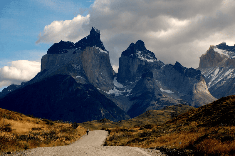 Torres del Paine, road, mountain 