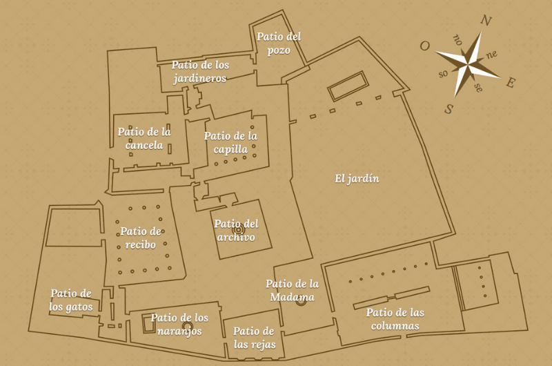 Cordoba Palacio de Viana courtyards map