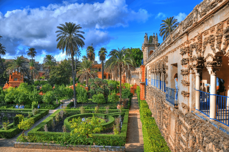 The Royal Alcazar of Sevilla and gardens in Andalusia, Spain 