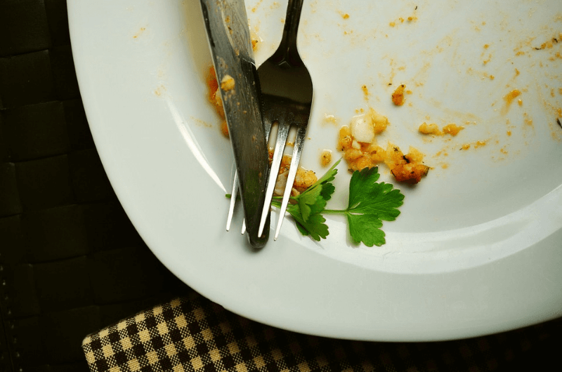 empty plate after eating tapas
