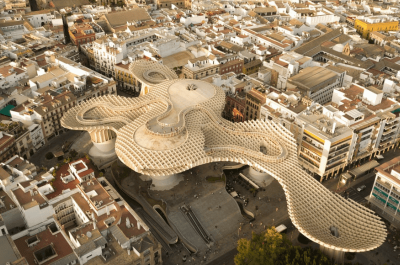 Metropol Pasarol aerial shot, Sevilla itinerary 