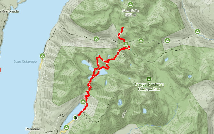Huerque Hue Main Trail Map 