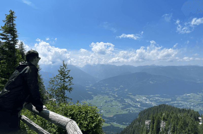 Standing at a viewpoint in the mountains near the Eagle’s Nest in Germany