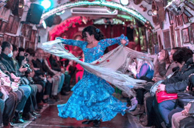 Flamenco dancer in a cave in Granada