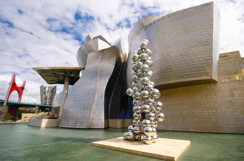 Sculptures outside the Guggenheim Museum in Bilbao