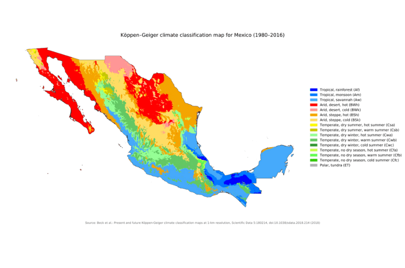 Climate in Mexico is very diverse