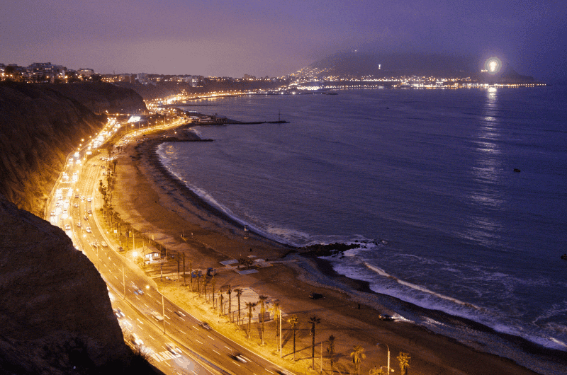 Lima at night, Peru 