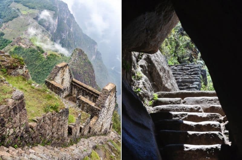 Route of the hike to Huayna Mountain above Machu Picchu 
