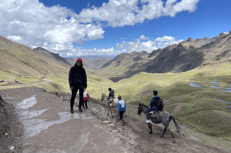 In the mountains on our way to Rainbow Mountain in Peru 