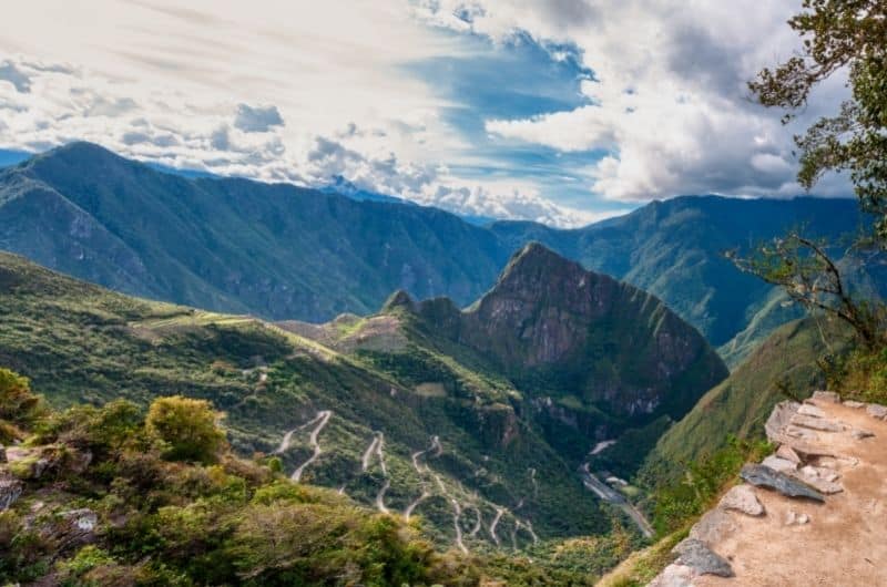 The road up to Machu Picchu 