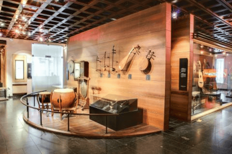 Musical Instruments Museum exhibit in Brussels Belgium 