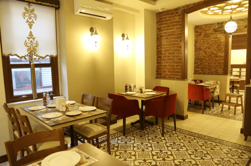 The interior of Bursa Kebapcisi, one of the best restaurants Istanbul Turkey