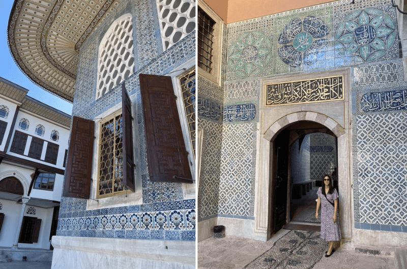 The tilework on the walls at the Harem at Topkapi Palace in Istanbul Turkey