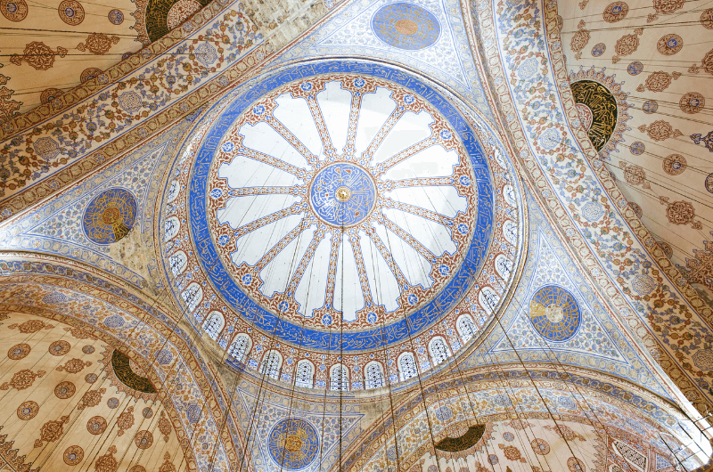 The dome art at Blue Mosque in Istanbul