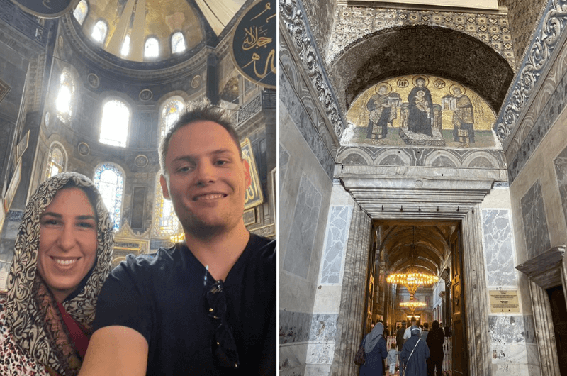The interior of Hagia Sophia in Istanbul 