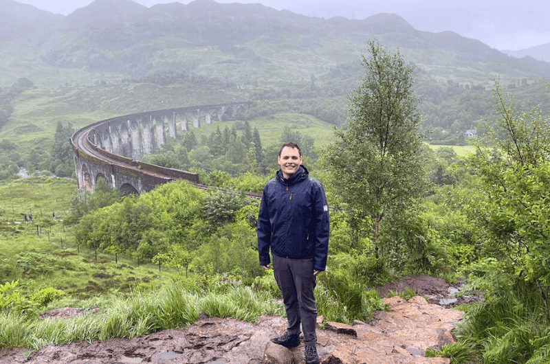 Standing in form of Glenfinnan Viaduct in Scotland