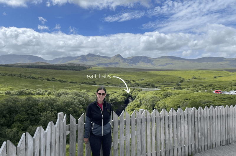 Lealt Falls stop on road trip on Isle of Skye