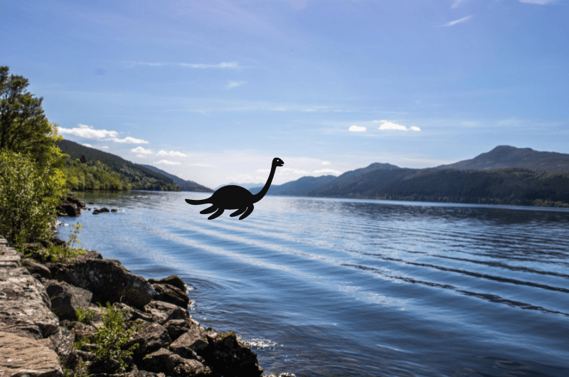 Loch Ness with the Loch Ness monster, Scotland 