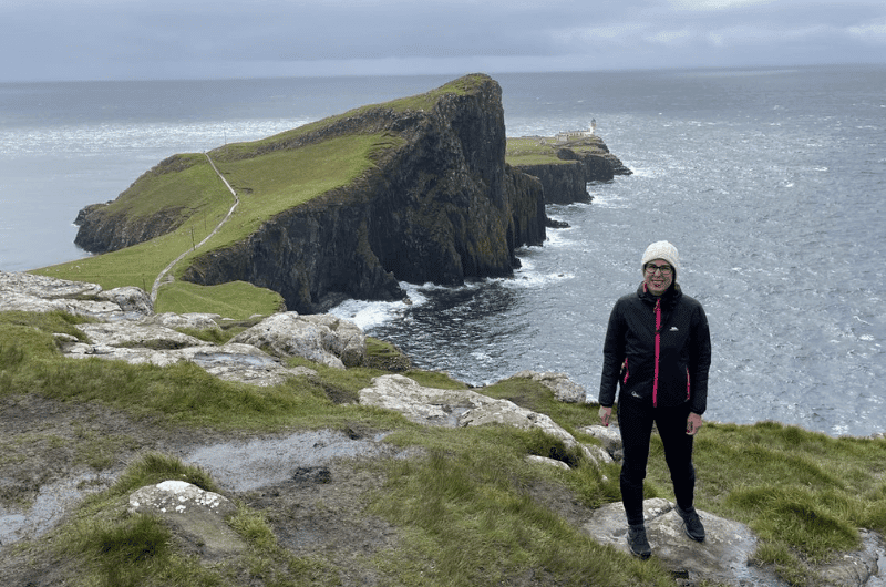 The weather in Scotland, standing at Neist Point on Isle of Skye