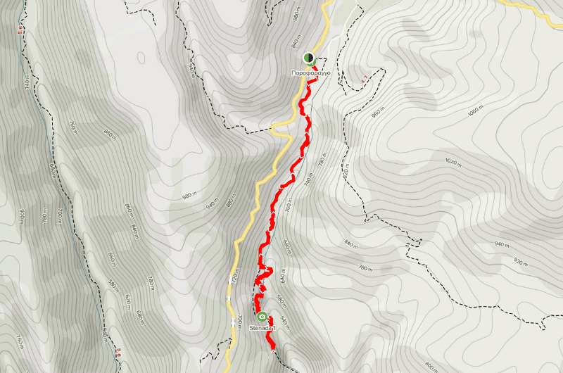 Imbros Gorge map of the hike 