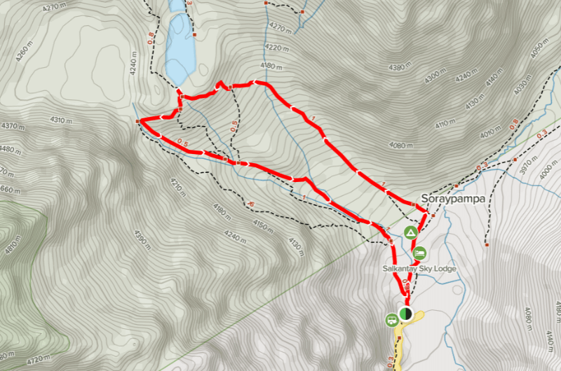 Map of Humantay Lake hike from Soraypampa, Peru, Day trips from Cusco