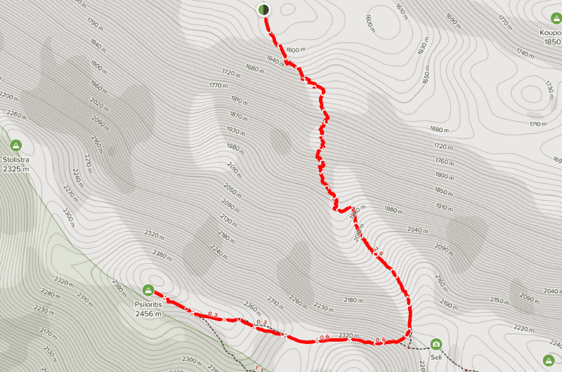 Map of Nida Plateau – Psiloritis hike 