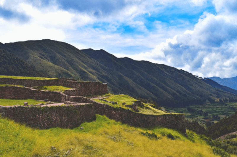 Puka Pukara Inca ruins near Cusco Peru 