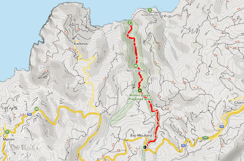 Richtis Gorge hike map