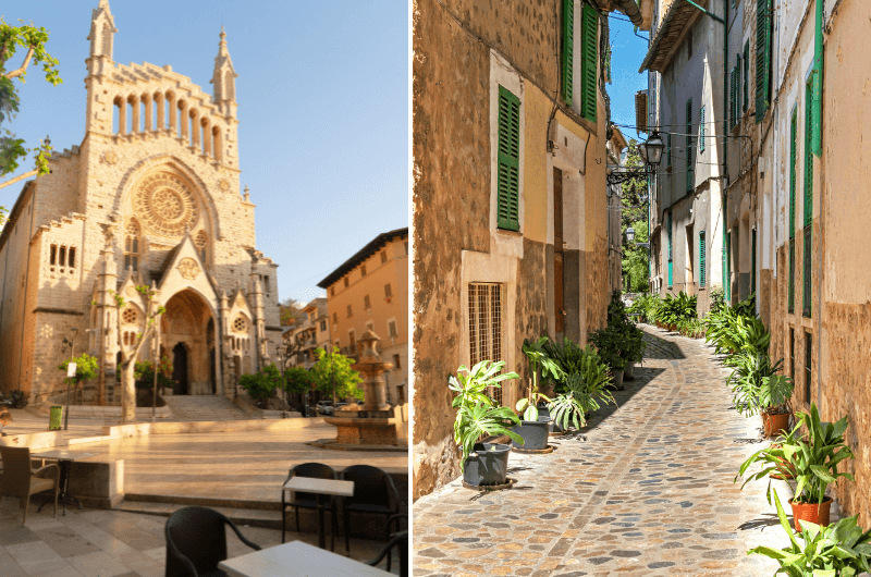 Soller Old Town church and alley