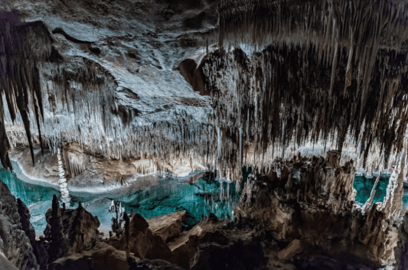 Drach Caves in Mallorca with clear underground lake