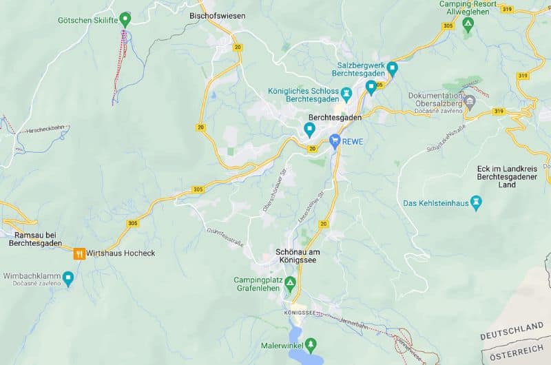 Map of day 4 Bavaria Itinerary