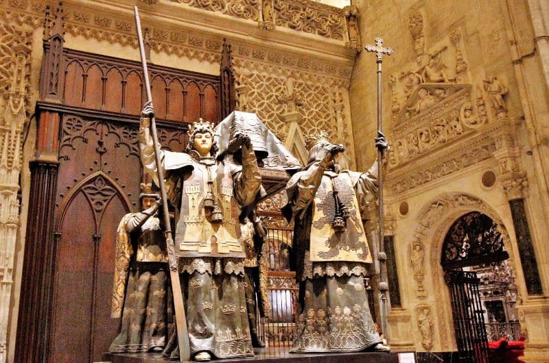 Tomb of Chirstopher Columbus in Sevilla Cathedral, Spain 