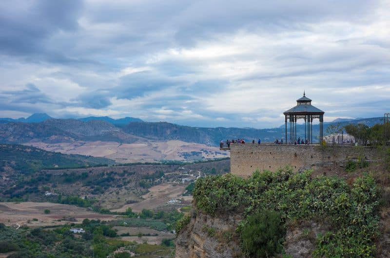 Ronda viewpoint at Paseo de Blas Infante, Andalusia, Spain 