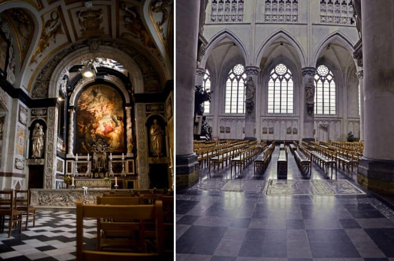 The interiour of Saint Charles Borromeo Church in Antwerp, Belgium