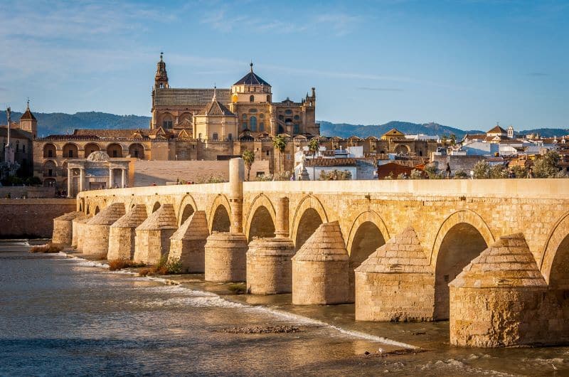 The Roman Bridge infront of the Mesquita in Cordoba, Spain