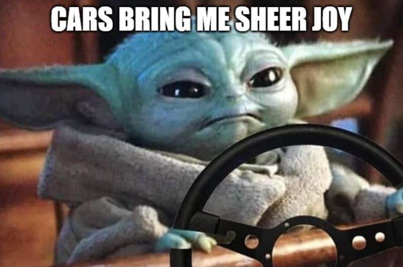 Baby Yoda driving meme