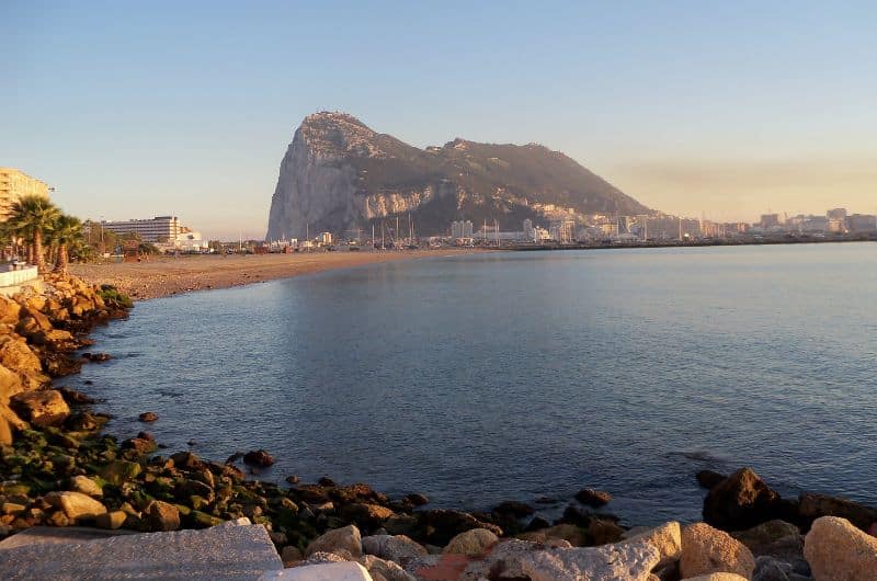 The beach in Gibraltar