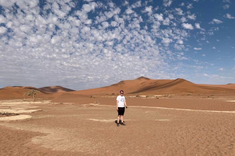 Picture of a tourist in the Namib Naukluft National Park, Namibia