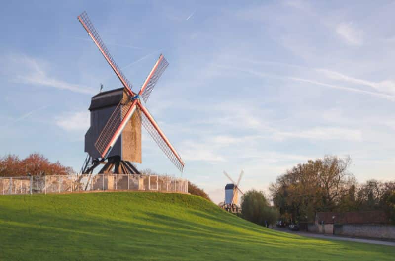 The windmills of Bruges, Belgium itinerary