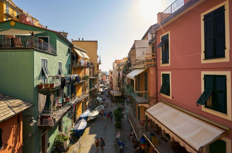 Manarola village streets in Cinque Terre, Italy 