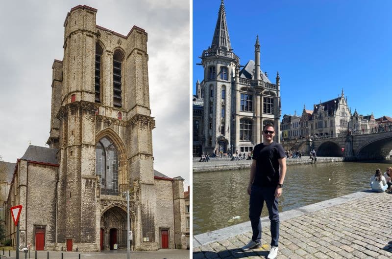 St.Michael’s Church and the bridge in Ghent—Belgium itinerary
